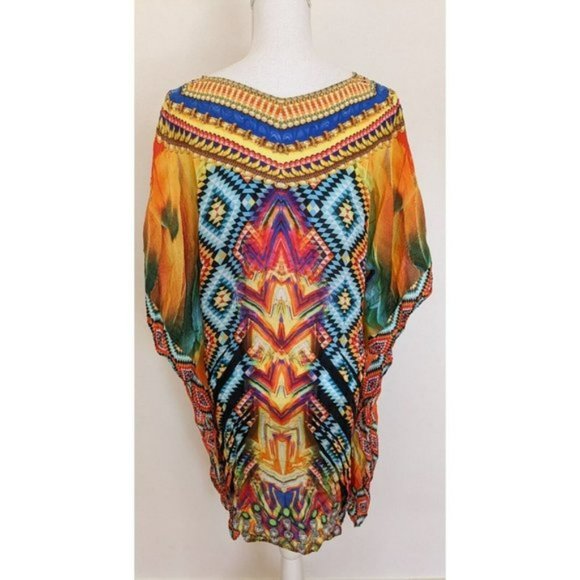 Vizcosa Embellished Silk Kaftan - Picture 4 of 8